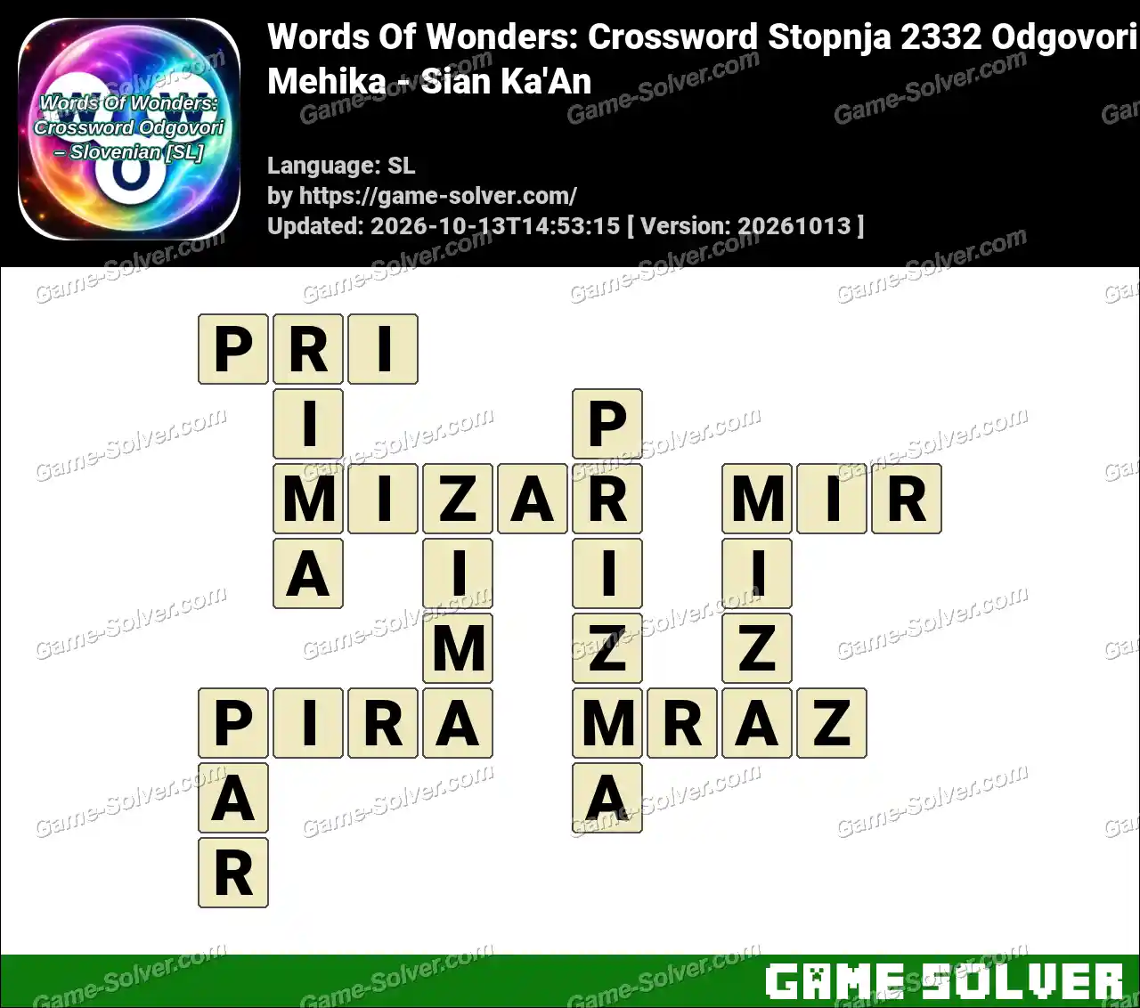 Words Of Wonders: Crossword Stopnja 2332 Odgovori – Mehika – Sian Ka’An